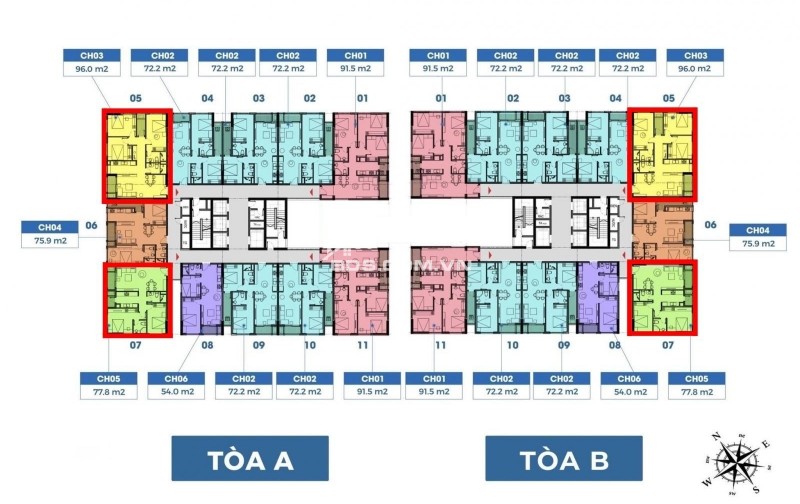 Bán cắt lỗ 200 triệu căn hộ 2PN 72m2 chung cư The Charm An Hưng